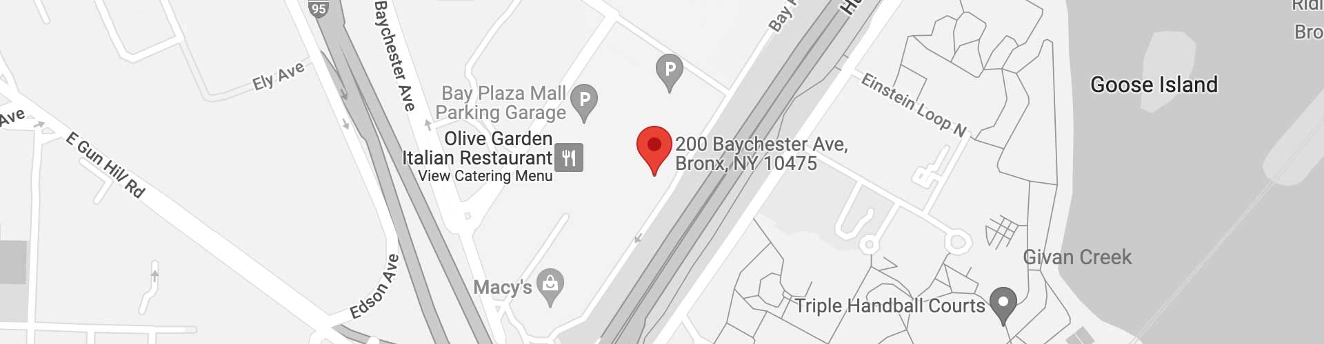 Map of the area around The Mall at Bay Plaza